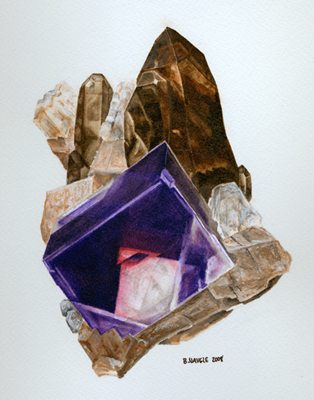 fluorite w/ smoky quartz