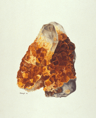 spessartines on quartz, china; Brandy Naugle