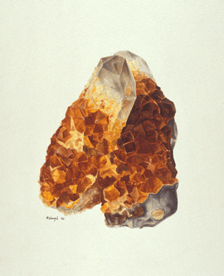 spessartines on quartz